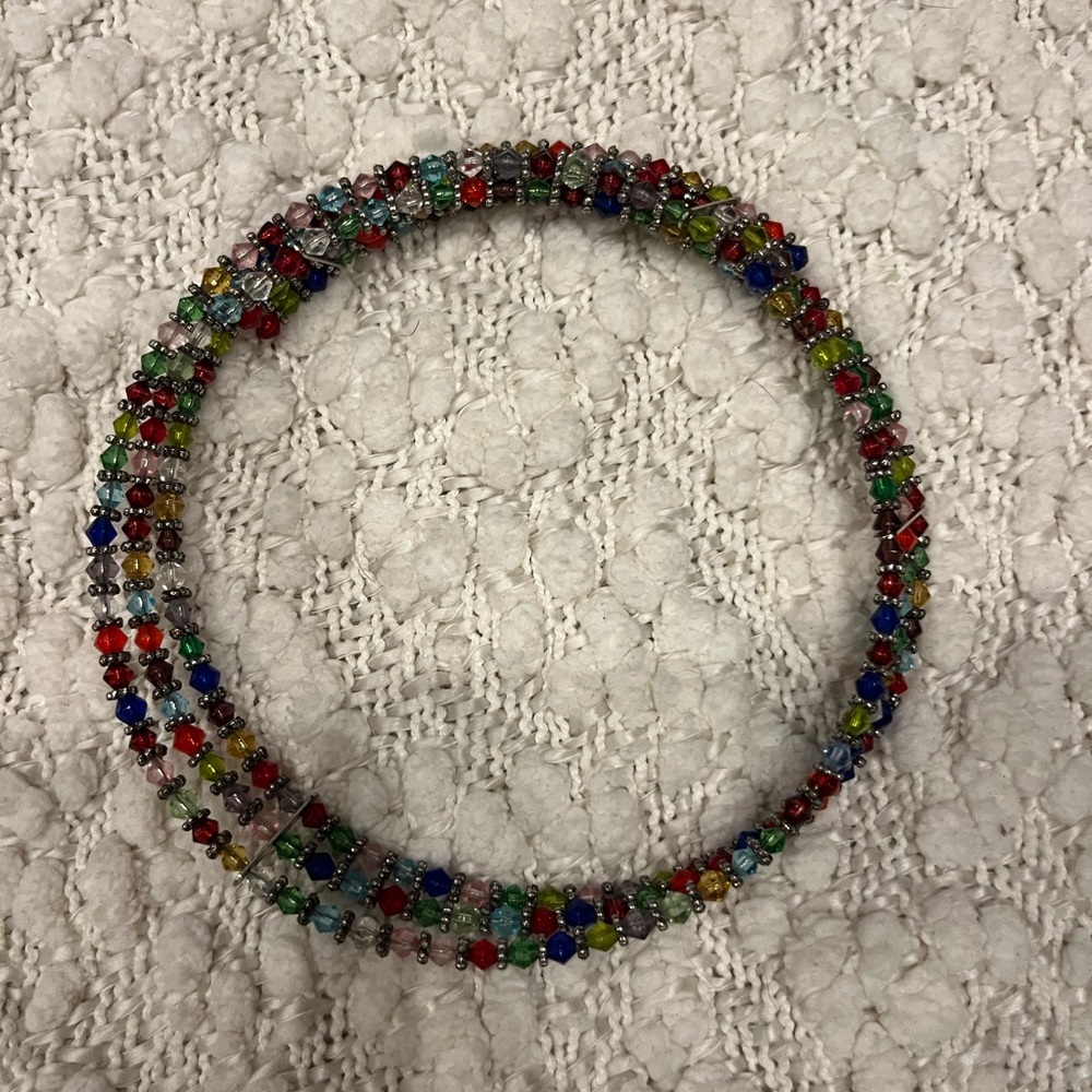rainbow beaded choker
